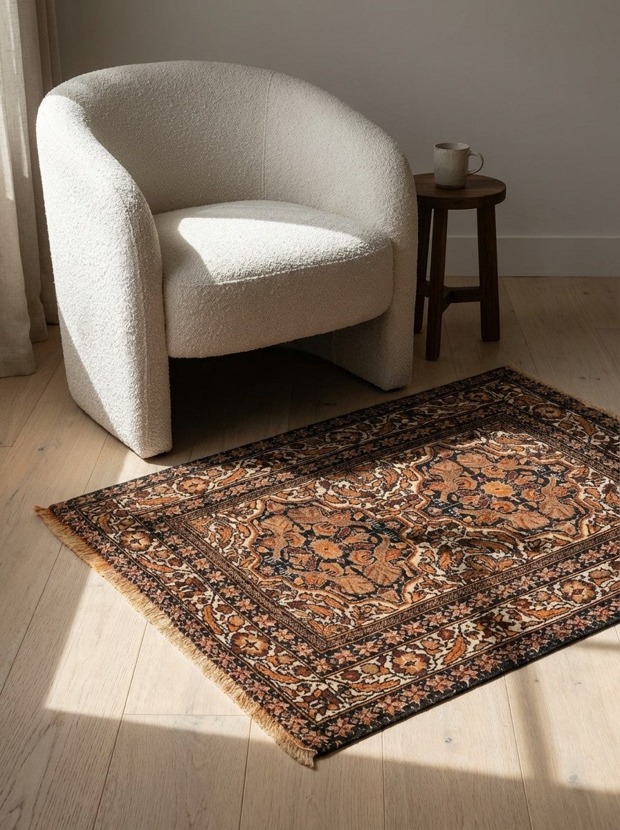Belutch — Hand-knotted, 67x75 cm, Brown, 100% Virgin Wool | Detail view