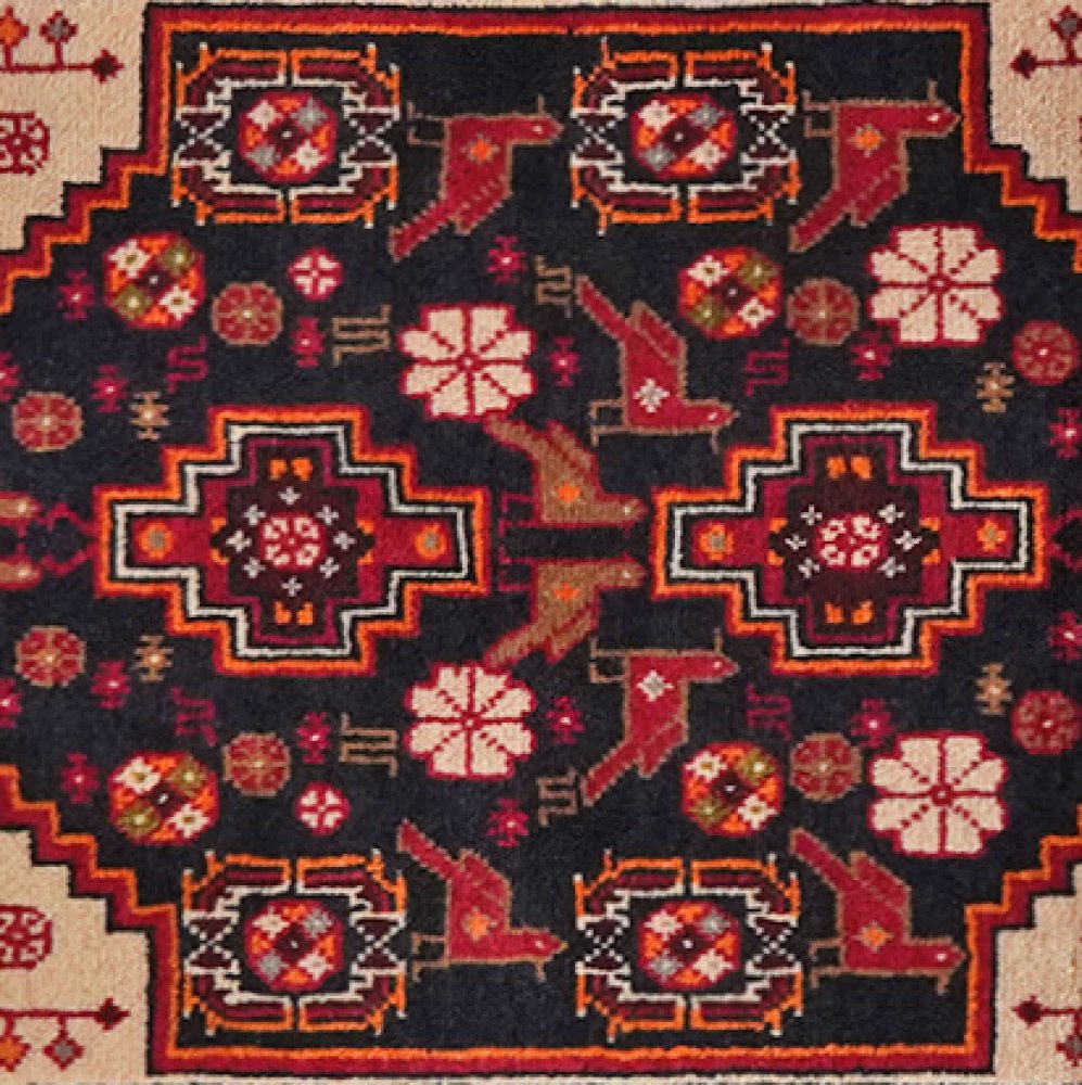 Belutch — Hand-knotted, 68x97 cm, Blue, 100% Virgin Wool | View 4