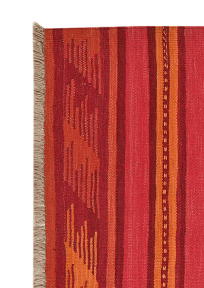Kelim Gashgai — Handmade, 84x291 cm, Pink, 100% Virgin Wool | View 3