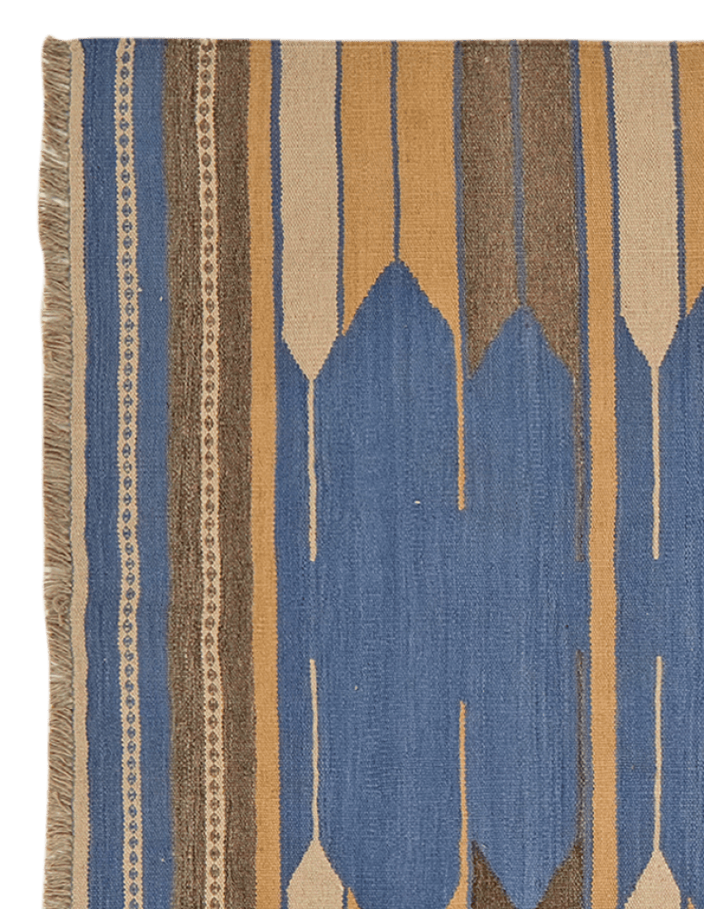 Kelim Gashgai — Handmade, 133x201 cm, Blue, 100% Virgin Wool | View 3