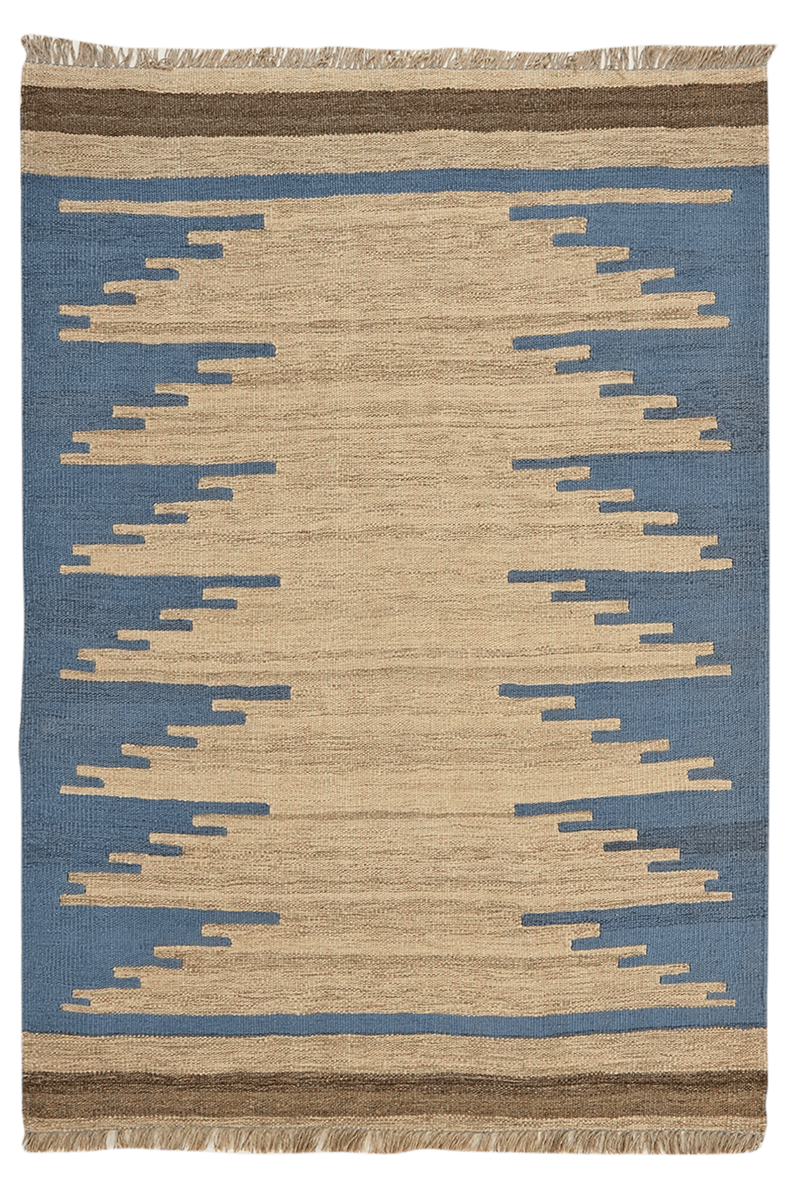 Kelim Gashgai — Handmade, 101x141 cm, Beige, 100% Virgin Wool | Main view
