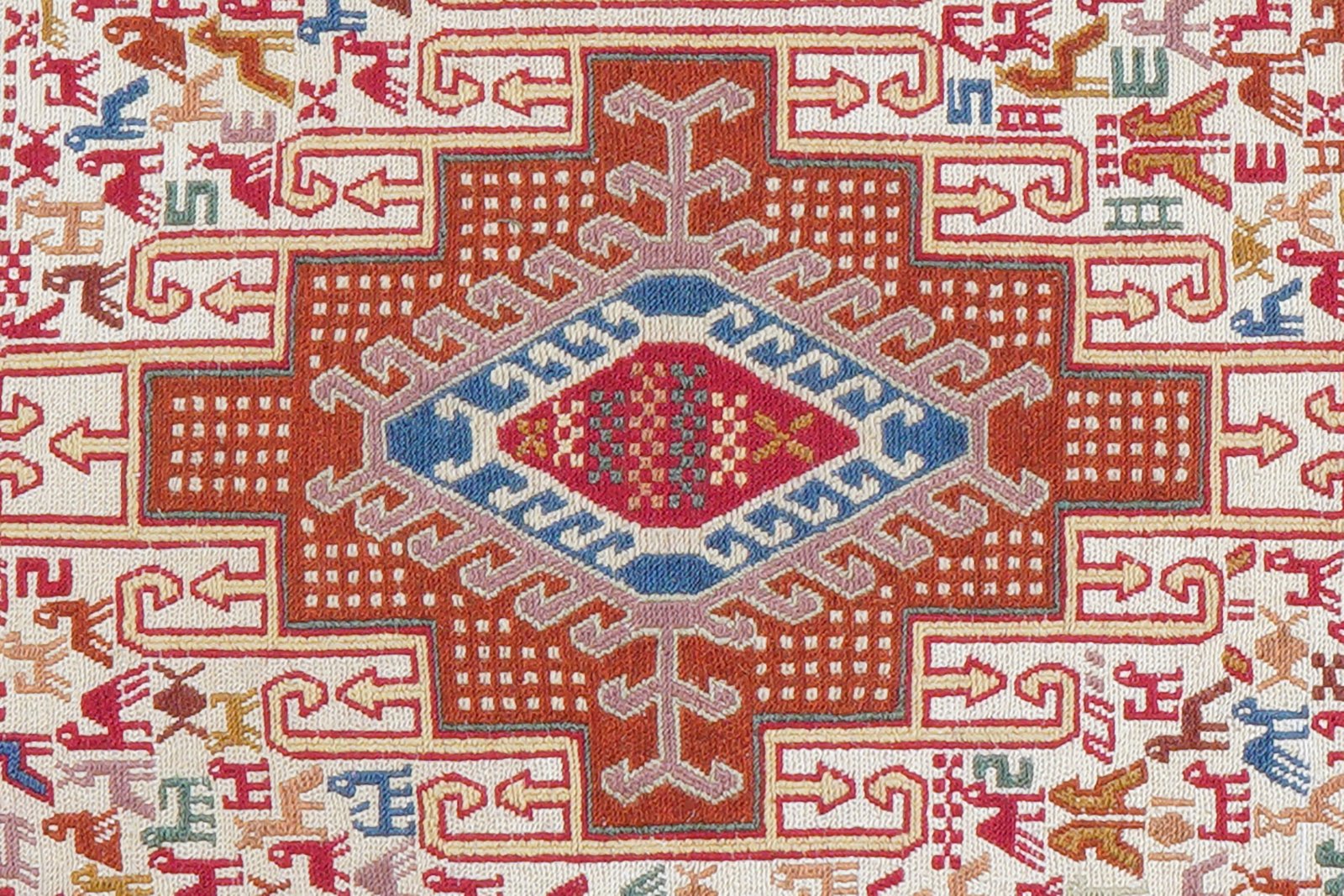 Sumak Shahsavan — Handmade, 110x143 cm, Beige, 100% Virgin Wool | View 6
