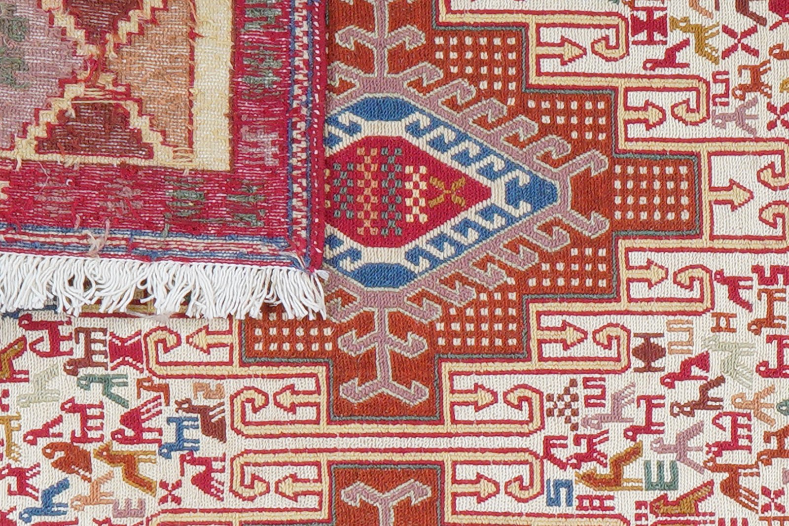 Sumak Shahsavan — Handmade, 110x143 cm, Beige, 100% Virgin Wool | View 7