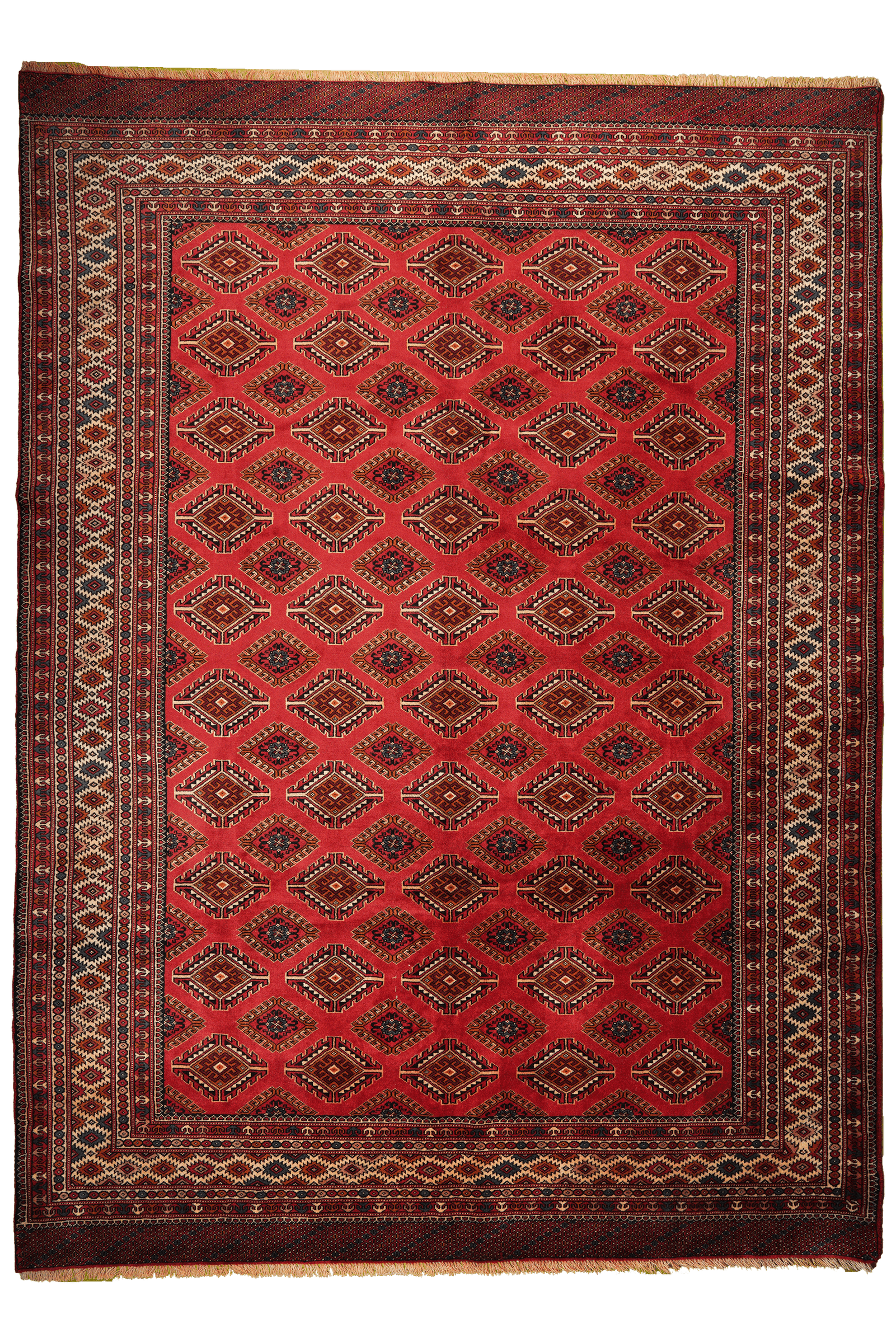 Turkman — Hand-knotted, 213x292 cm, Red, 100% Virgin Wool | Main view