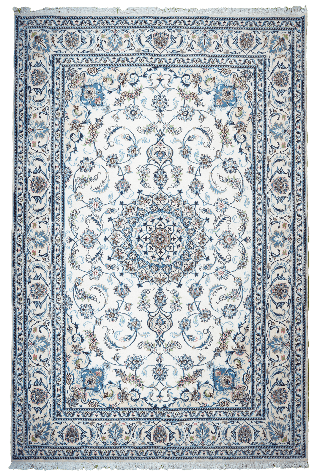 Nain 12La — Hand-knotted, 201x304 cm, Beige, 100% Virgin Wool | Main view