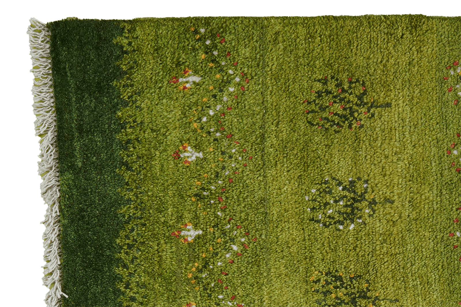 Gabbeh Sonnat — Hand-knotted, 59x89 cm, Green, 100% Virgin Wool | View 3