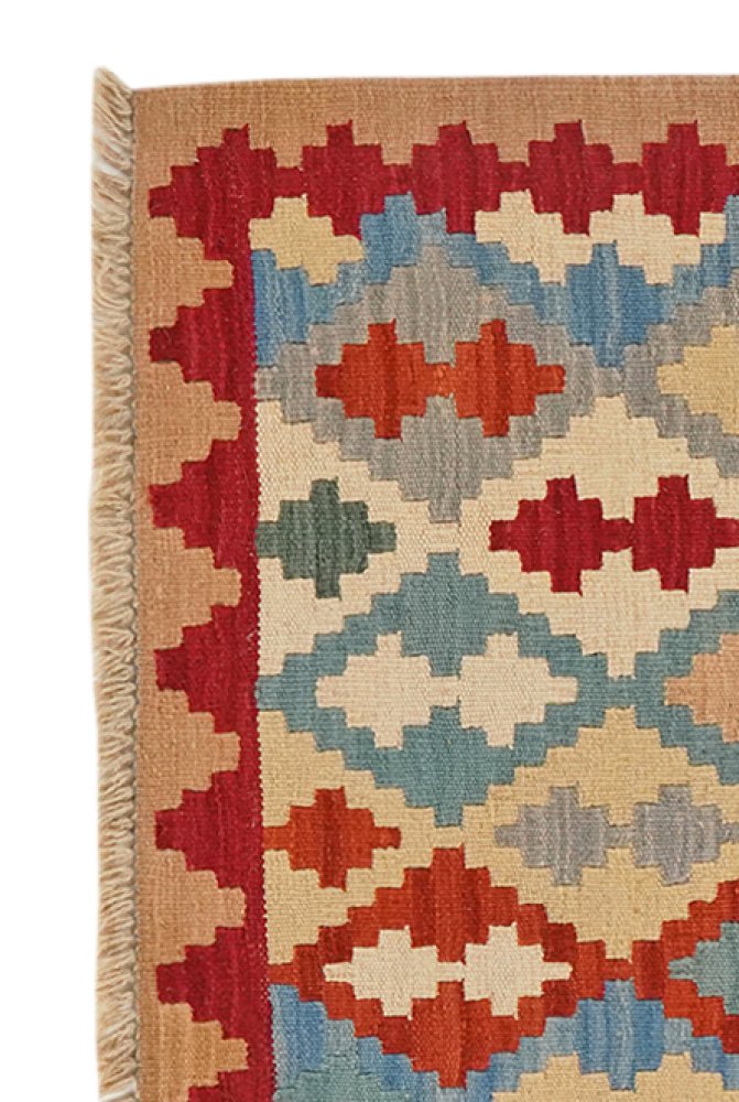 Kelim Gashgai — Handmade, 71x92 cm, Red, 100% Virgin Wool | View 3