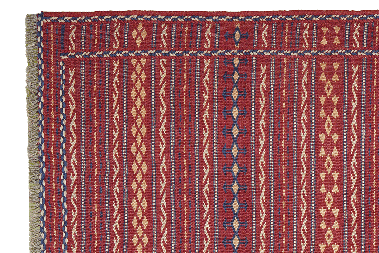 Kelim Kordi — Handmade, 98x155 cm, Red, 100% Virgin Wool | View 3