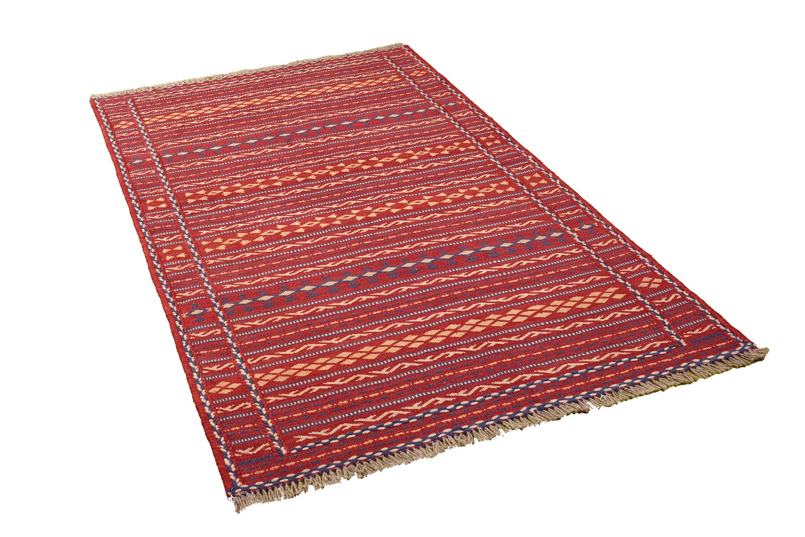 Kelim Kordi — Handmade, 98x155 cm, Red, 100% Virgin Wool | View 4