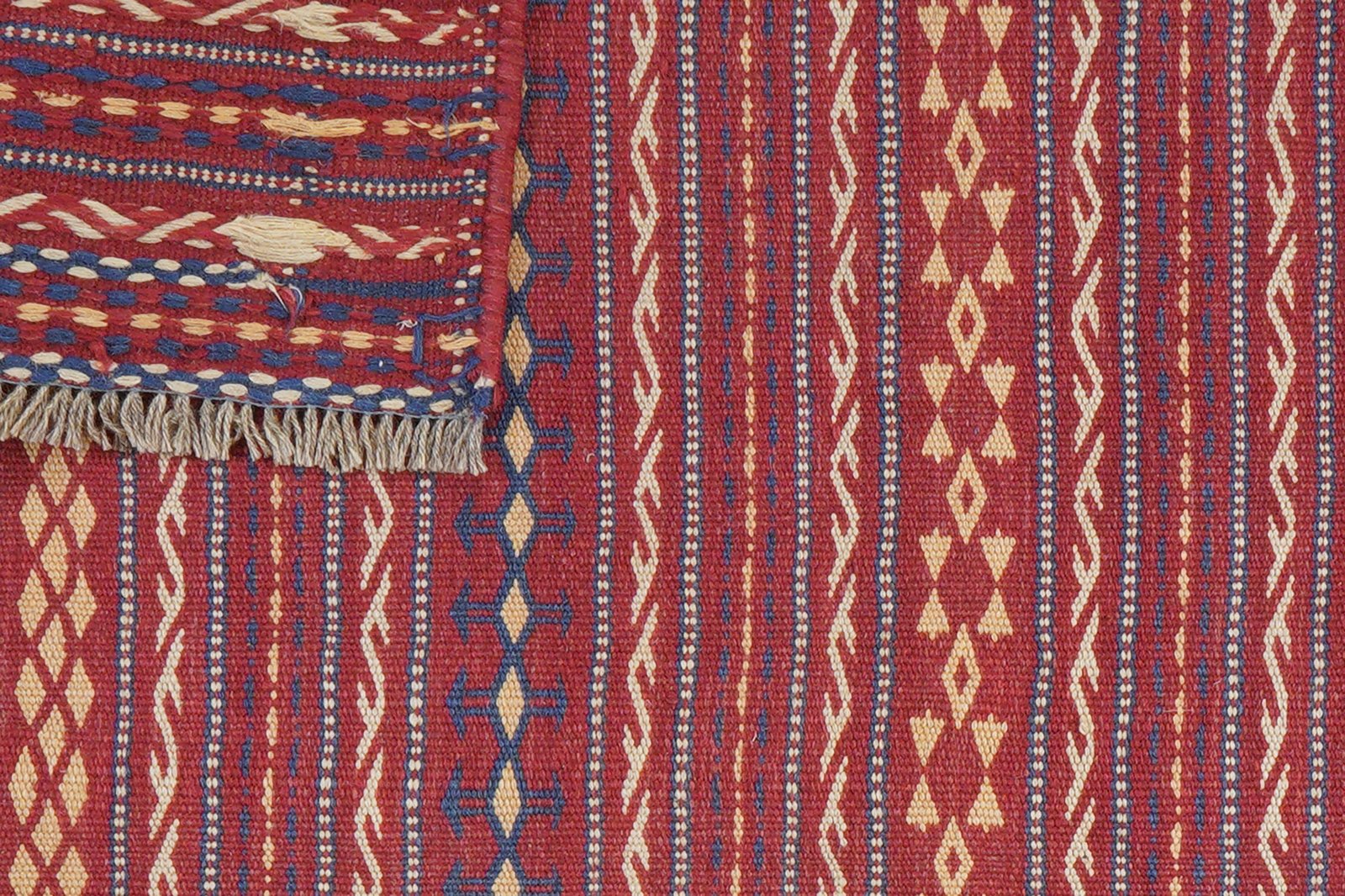 Kelim Kordi — Handmade, 98x155 cm, Red, 100% Virgin Wool | View 7
