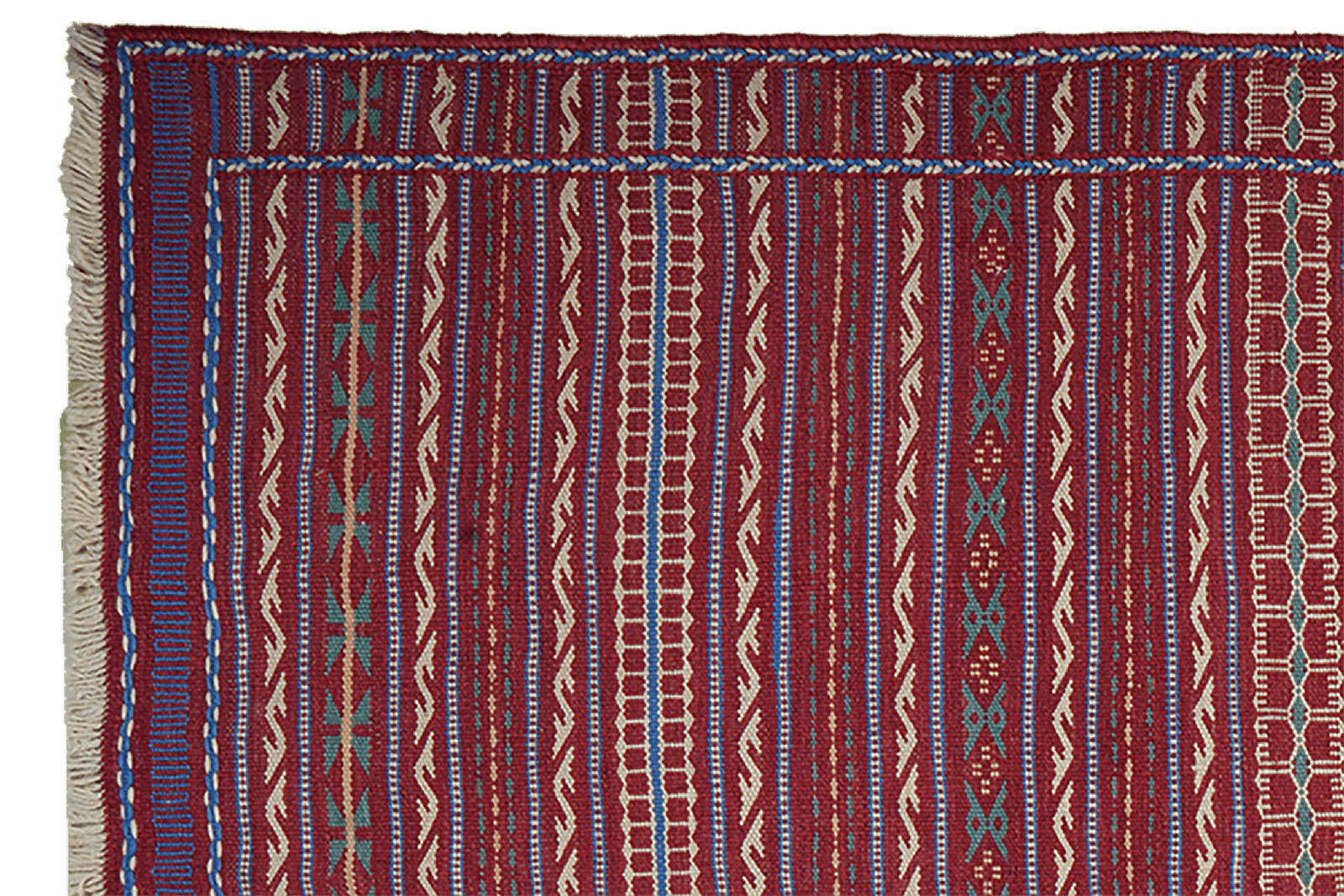 Kelim Kordi — Handmade, 167x243 cm, Red, 100% Virgin Wool | View 3