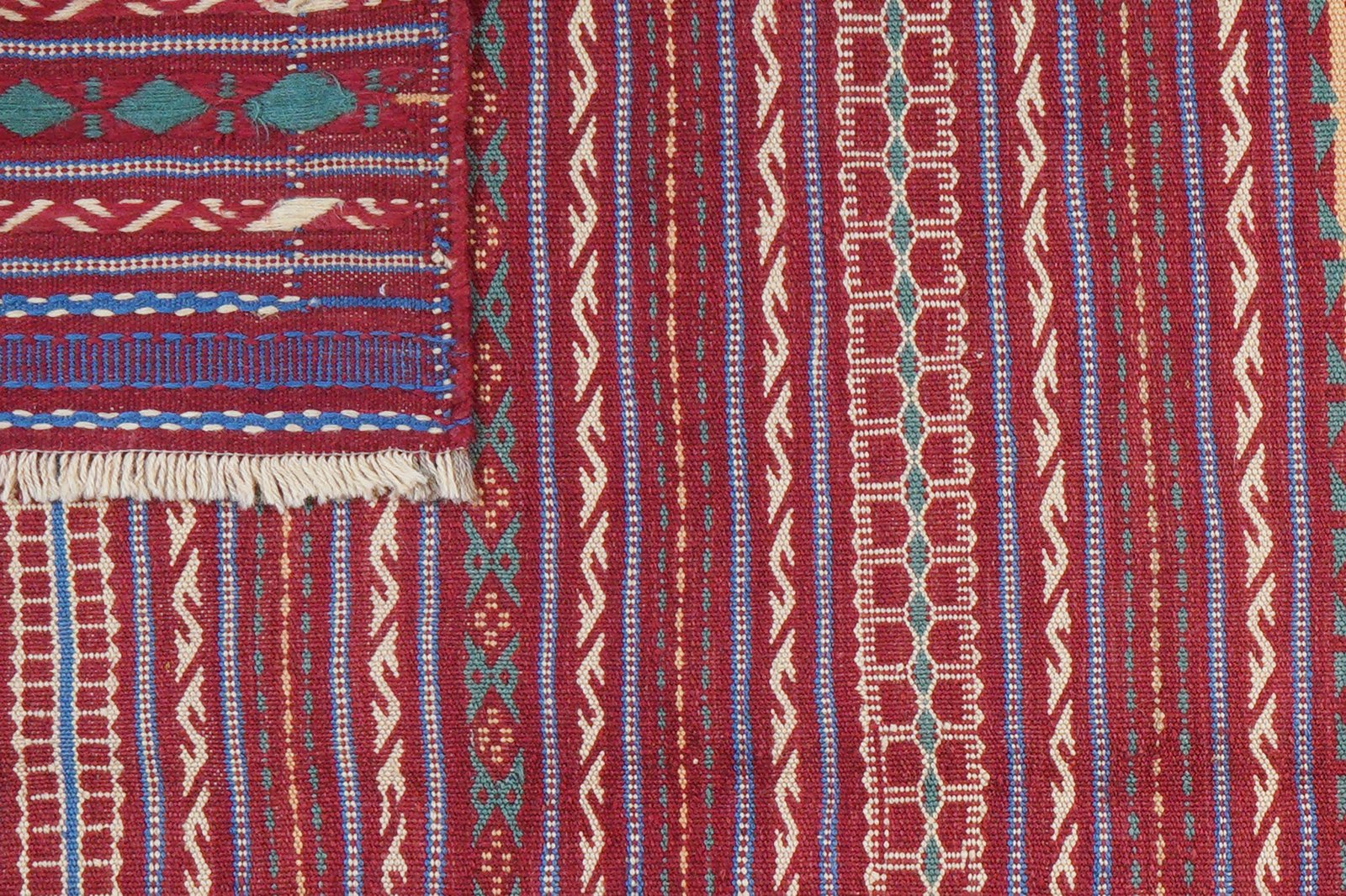 Kelim Kordi — Handmade, 167x243 cm, Red, 100% Virgin Wool | View 7