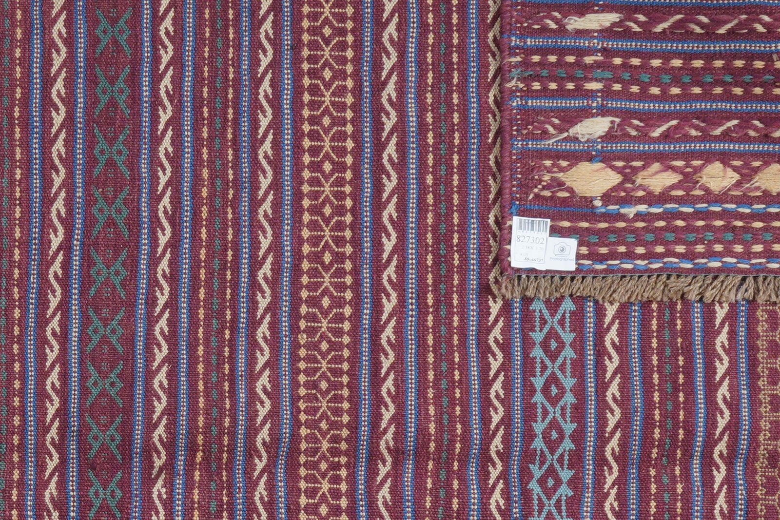 Kelim Kordi — Handmade, 170x238 cm, Violett, 100% Virgin Wool | View 5