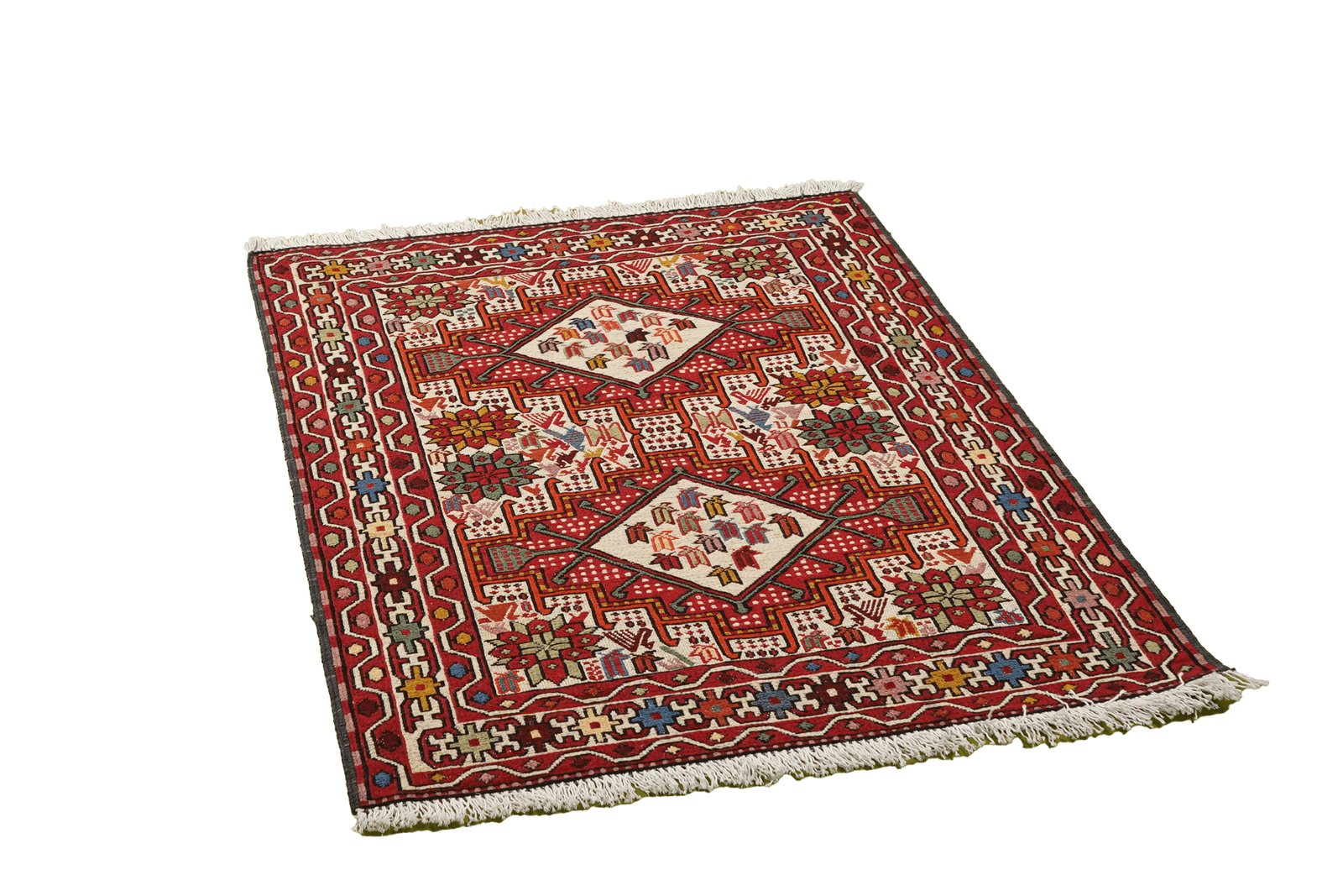 Sumak Shahsavan — Handmade, 79x99 cm, Beige, 100% Virgin Wool | View 4