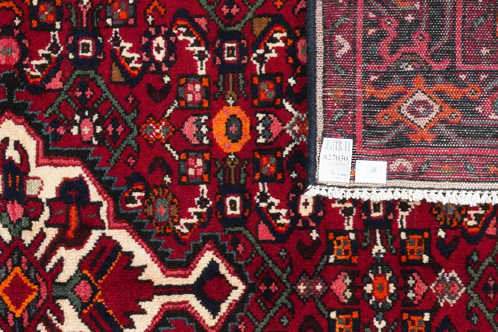 Hosseinabad — Hand-knotted, 161x215 cm, Red, 100% Virgin Wool | View 6