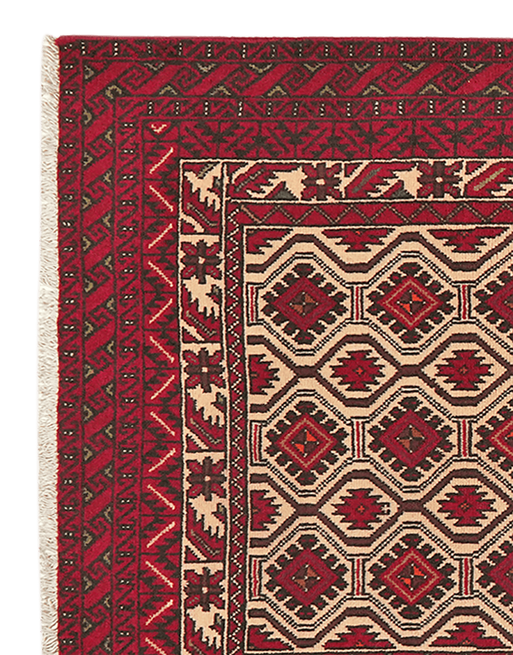 Belutch — Hand-knotted, 99x191 cm, Beige, 100% Virgin Wool | View 3