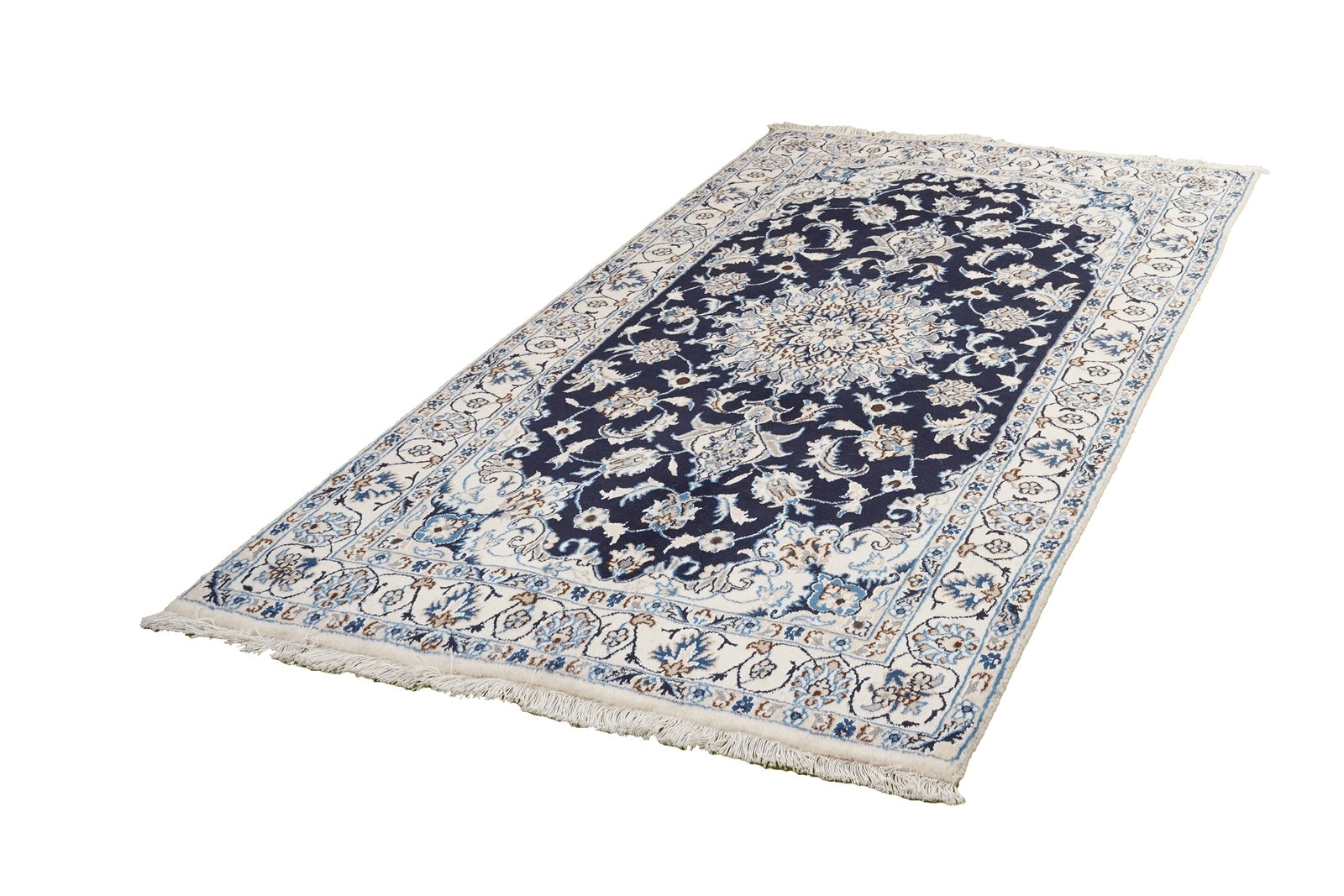 Nain 12La — Hand-knotted, 119x206 cm, Blue, 100% Virgin Wool | View 5