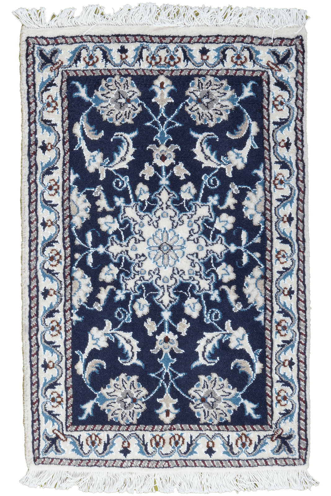 Nain 12La — Hand-knotted, 57x90 cm, Blue, 100% Virgin Wool | Main view