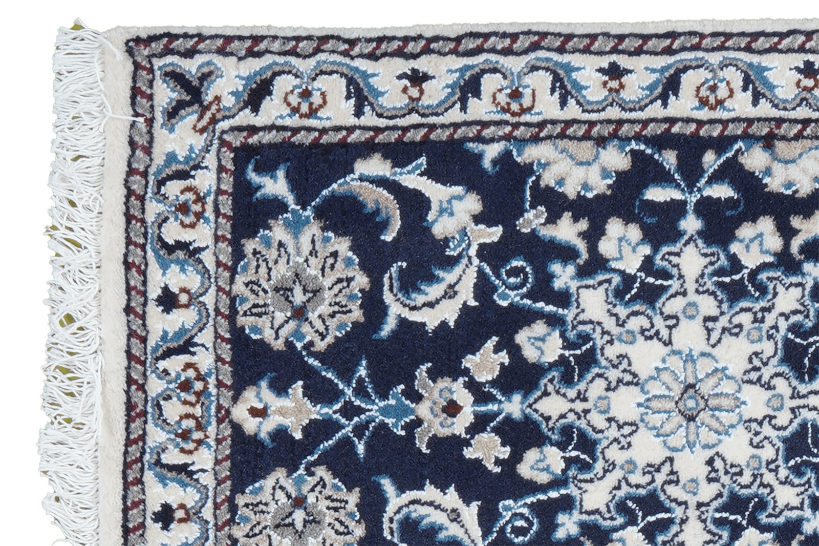 Nain 12La — Hand-knotted, 57x90 cm, Blue, 100% Virgin Wool | View 3
