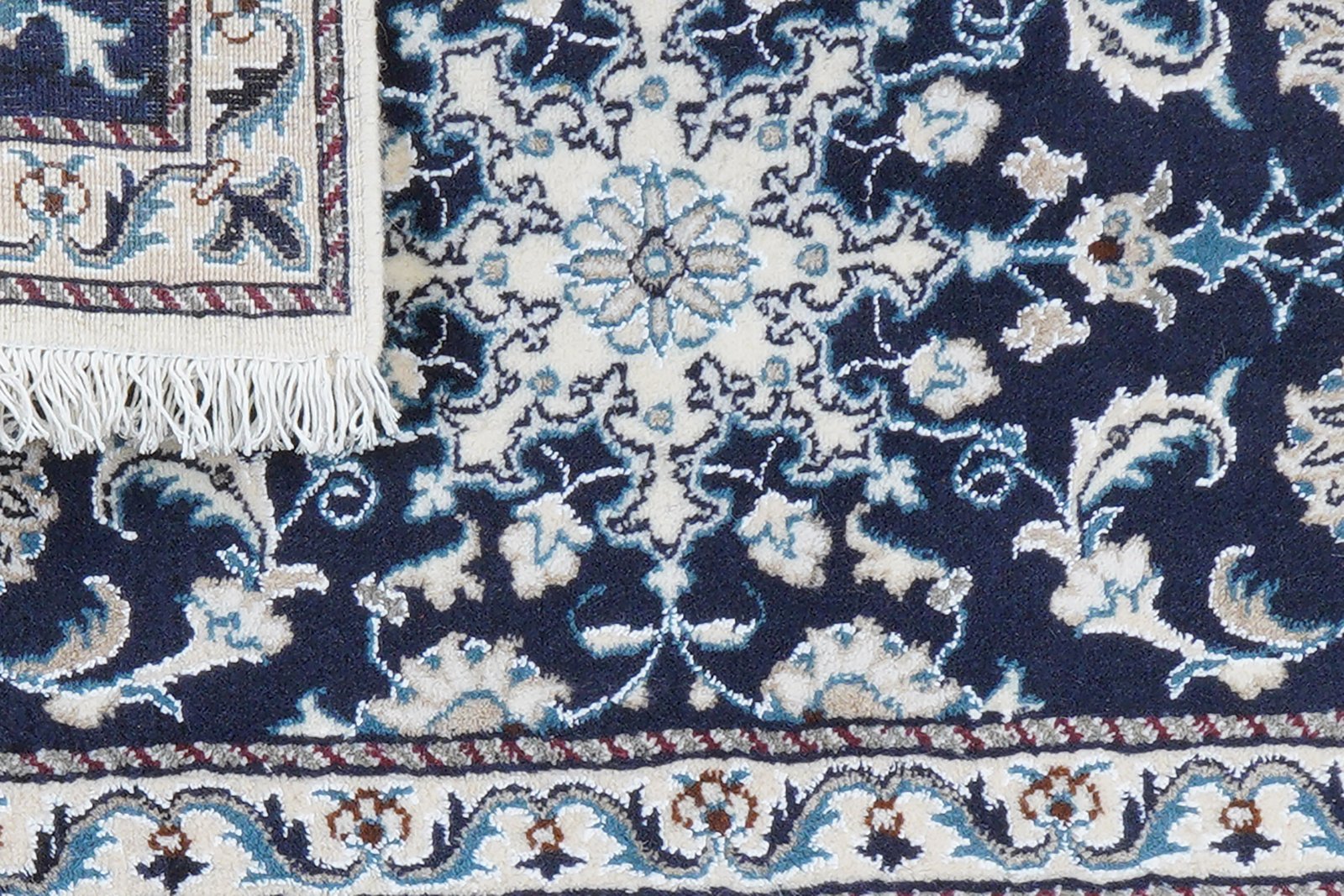 Nain 12La — Hand-knotted, 57x90 cm, Blue, 100% Virgin Wool | View 7
