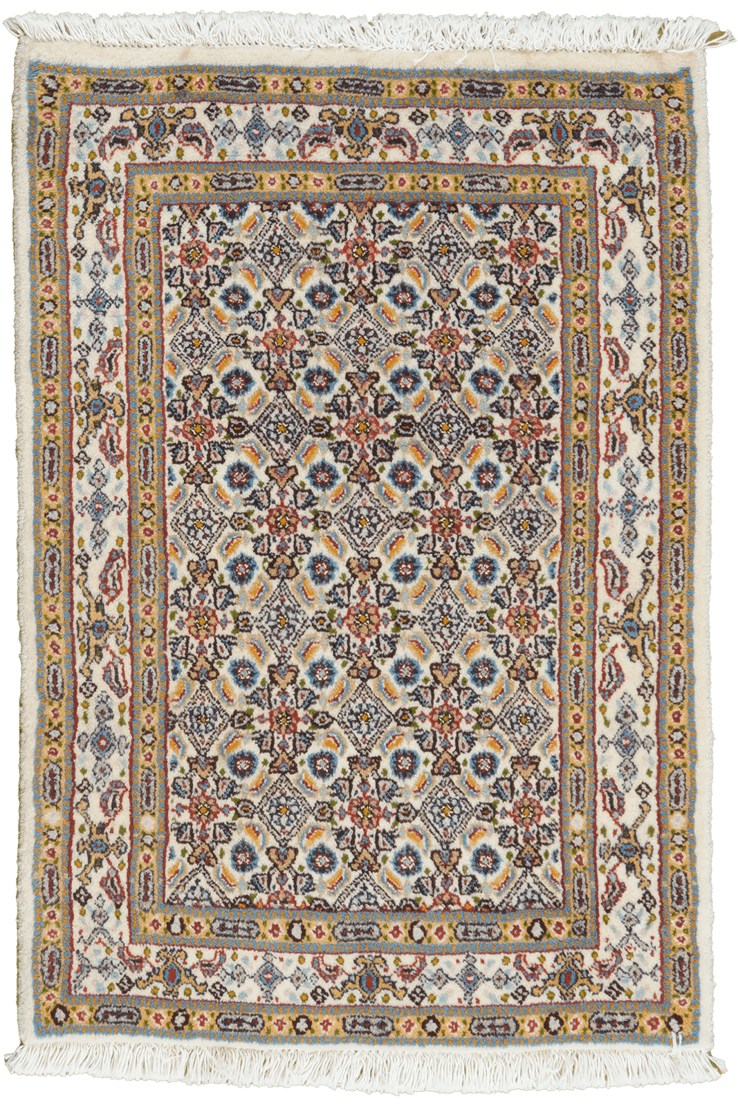 Moud Mahi — Hand-knotted, 59x86 cm, Beige, 100% Virgin Wool | Main view