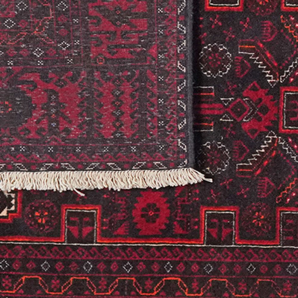 Belutch — Hand-knotted, 106x205 cm, Black, 100% Virgin Wool | View 6