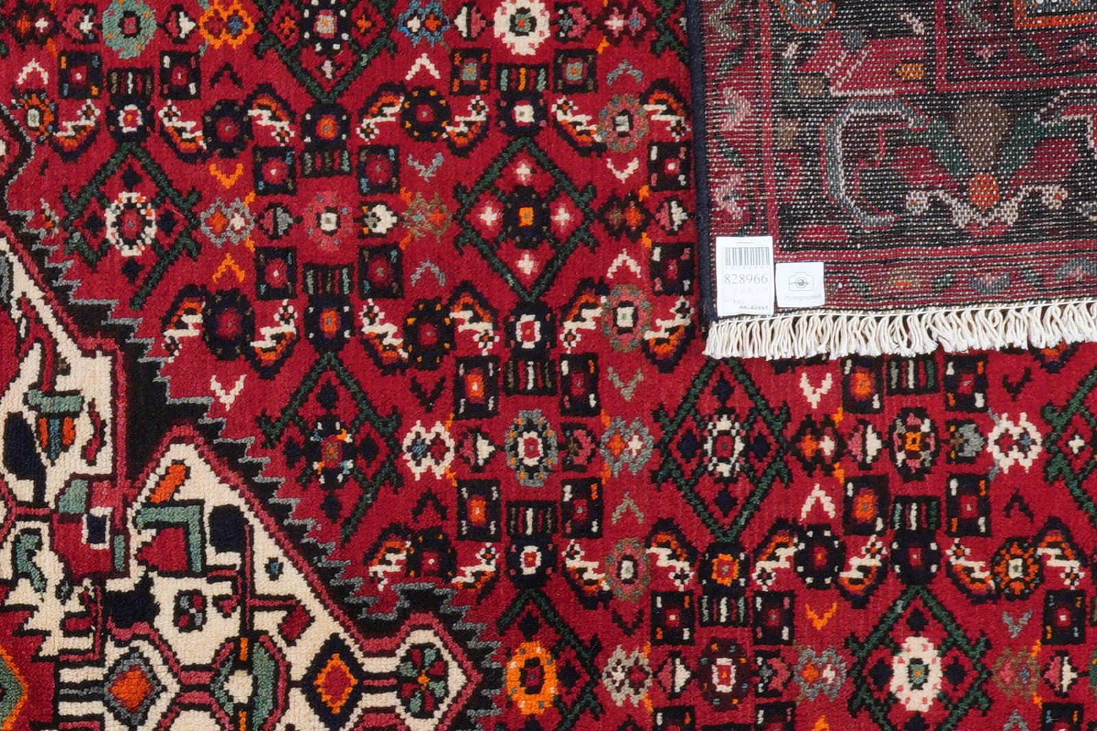 Hosseinabad — Hand-knotted, 167x216 cm, Red, 100% Virgin Wool | View 6