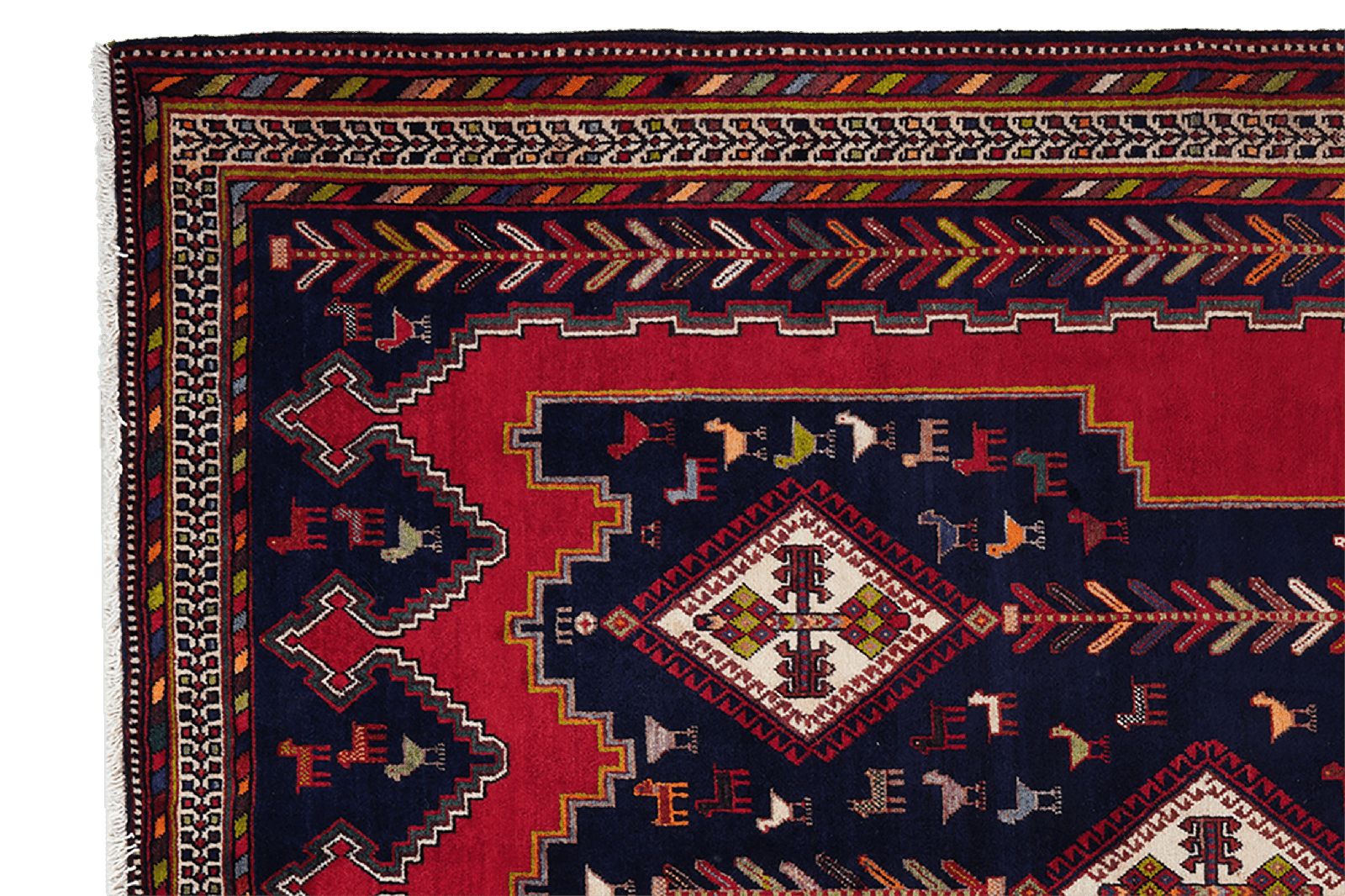 Afshar — Hand-knotted, 172x223 cm, Blue, 100% Virgin Wool | View 3