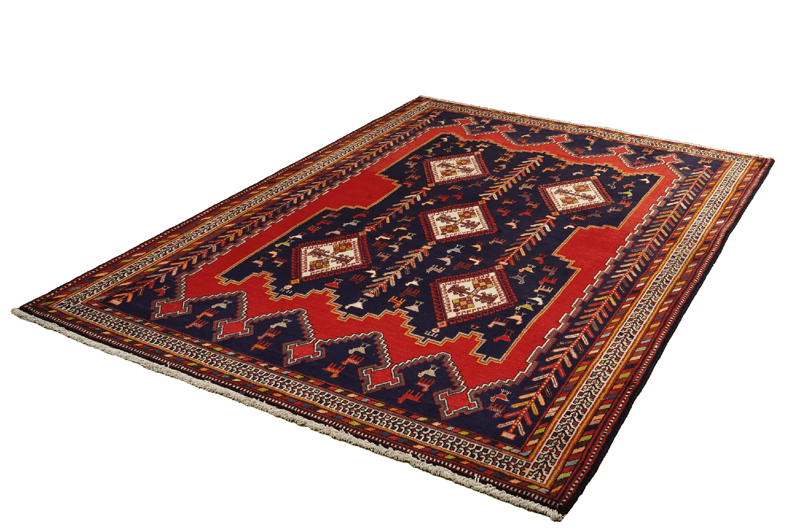 Afshar — Hand-knotted, 172x223 cm, Blue, 100% Virgin Wool | View 5