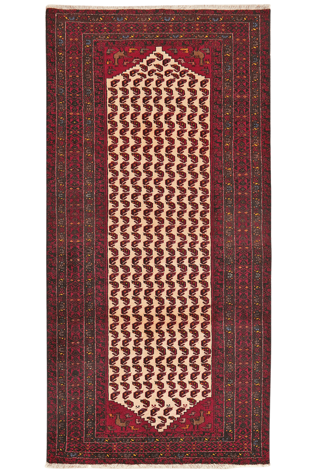 Belutch — Hand-knotted, 102x207 cm, Multicolor, 100% Virgin Wool | Main view