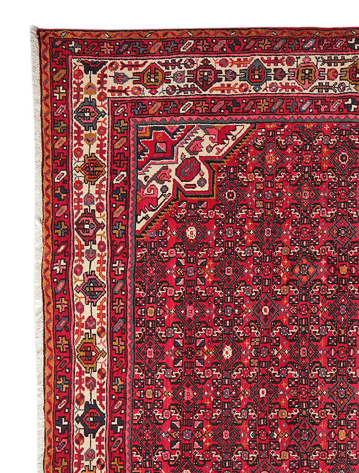 Hosseinabad — Hand-knotted, 222x307 cm, Red, 100% Virgin Wool | View 3