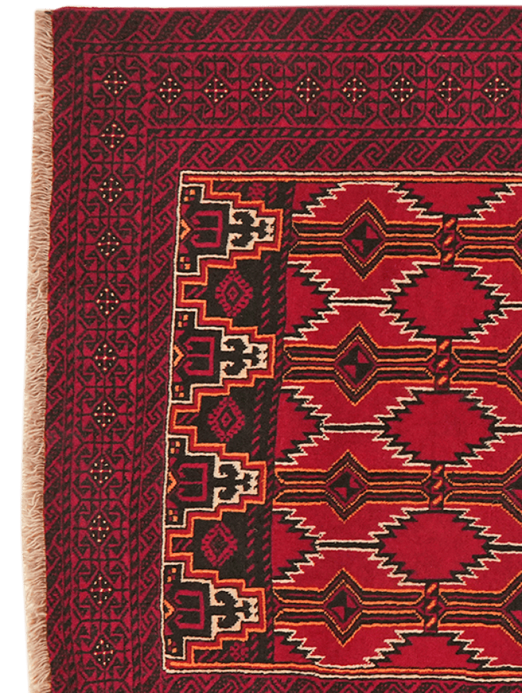 Belutch — Hand-knotted, 112x228 cm, Red, 100% Virgin Wool | View 3