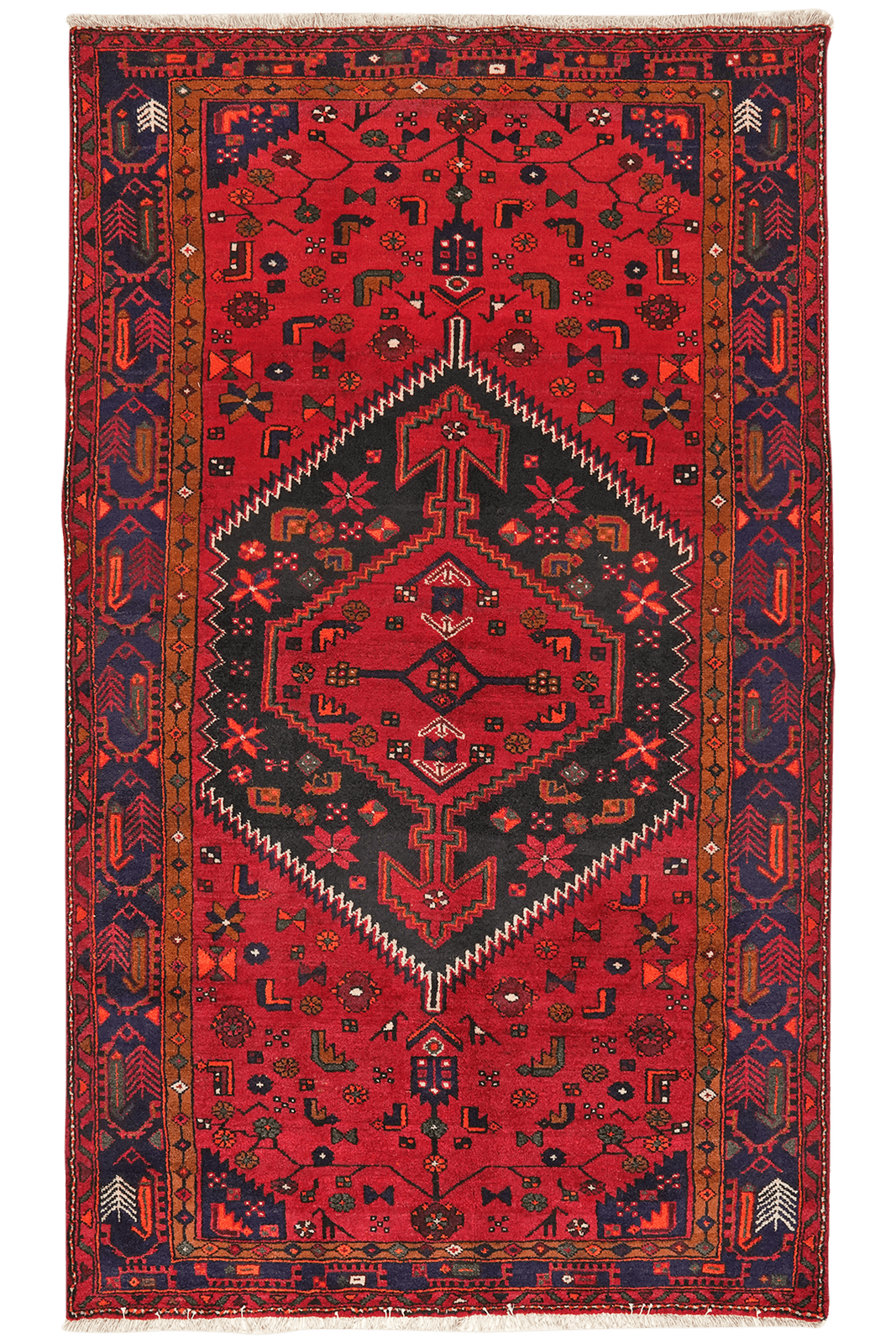 Khamseh — Hand-knotted, 141x238 cm, Blue, 100% Virgin Wool | Main view