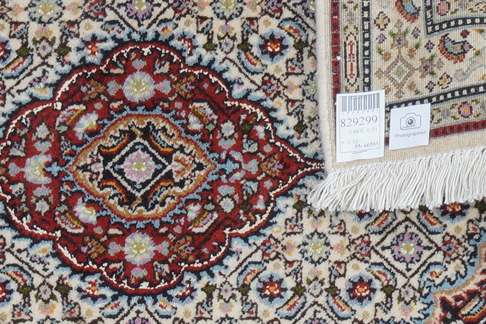 Moud Mahi — Hand-knotted, 59x88 cm, Beige, 100% Virgin Wool | View 6