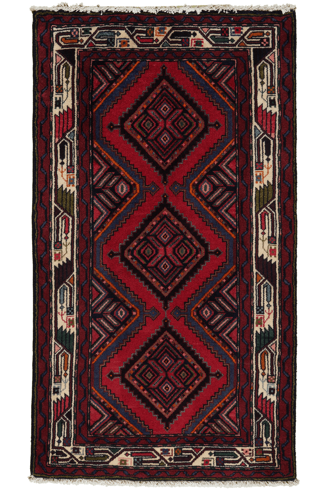 Zagheh — Hand-knotted, 75x135 cm, Red, 100% Virgin Wool | Main view