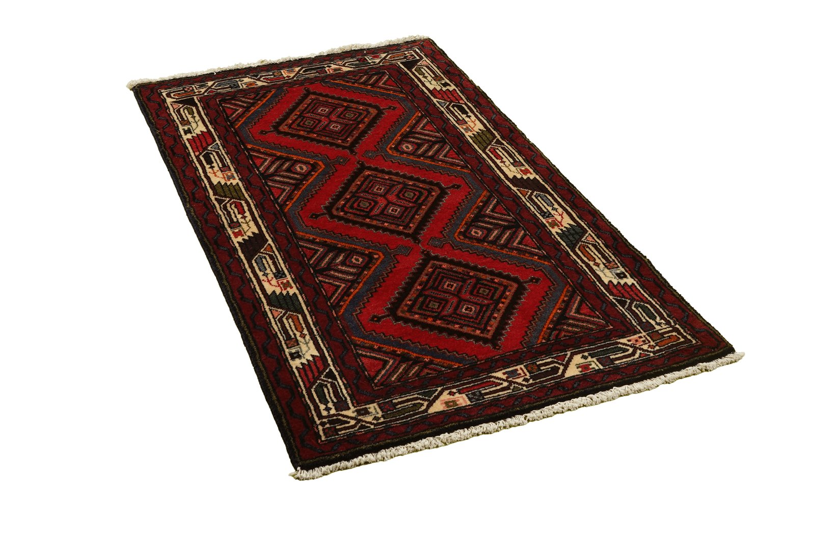 Zagheh — Hand-knotted, 75x135 cm, Red, 100% Virgin Wool | View 4