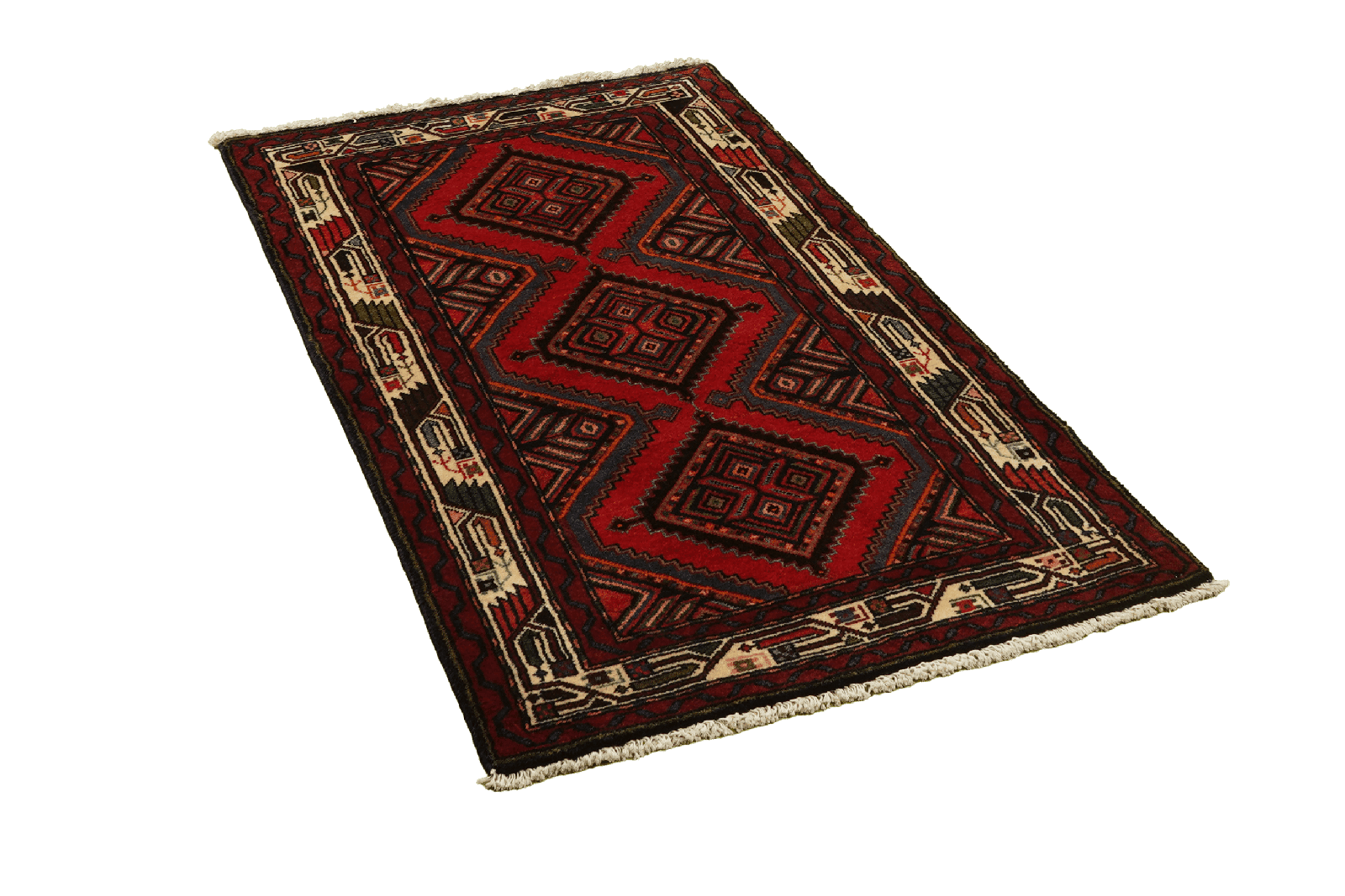 Zagheh — Hand-knotted, 75x135 cm, Red, 100% Virgin Wool | View 4
