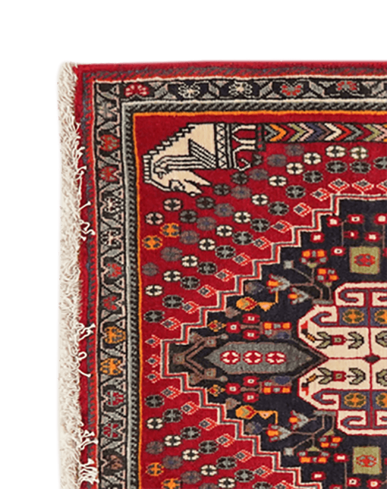 Gashgai — Hand-knotted, 63x59 cm, Red, 100% Virgin Wool | View 3
