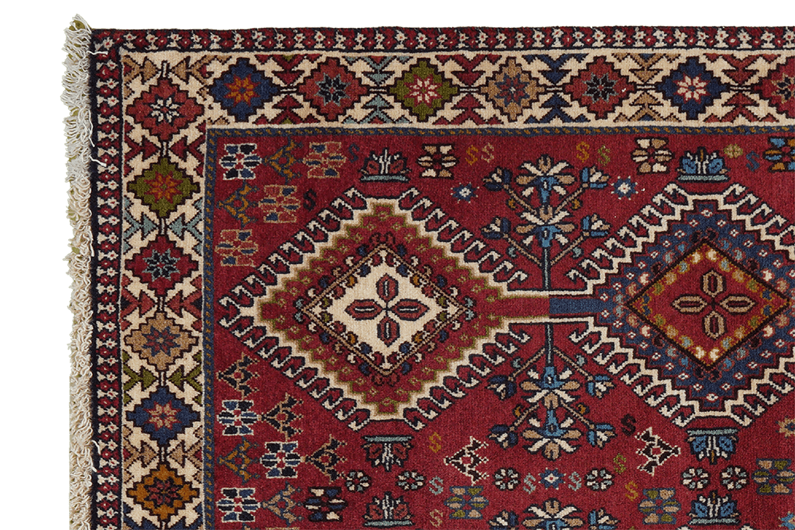 Yalameh — Hand-knotted, 101x142 cm, Red, 100% Virgin Wool | View 3