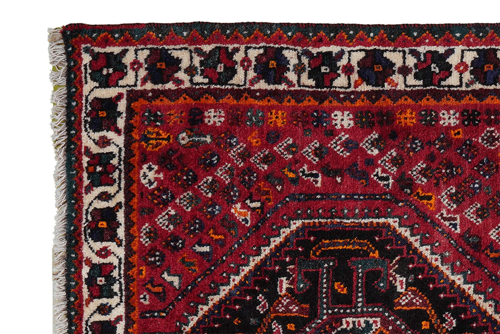 Shiraz — Hand-knotted, 105x153 cm, Red, 100% Virgin Wool | View 3