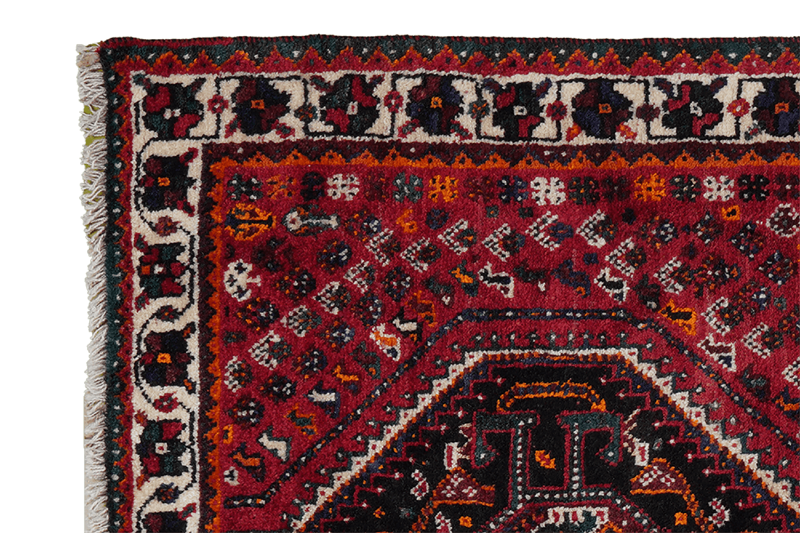 Shiraz — Hand-knotted, 105x153 cm, Red, 100% Virgin Wool | View 3
