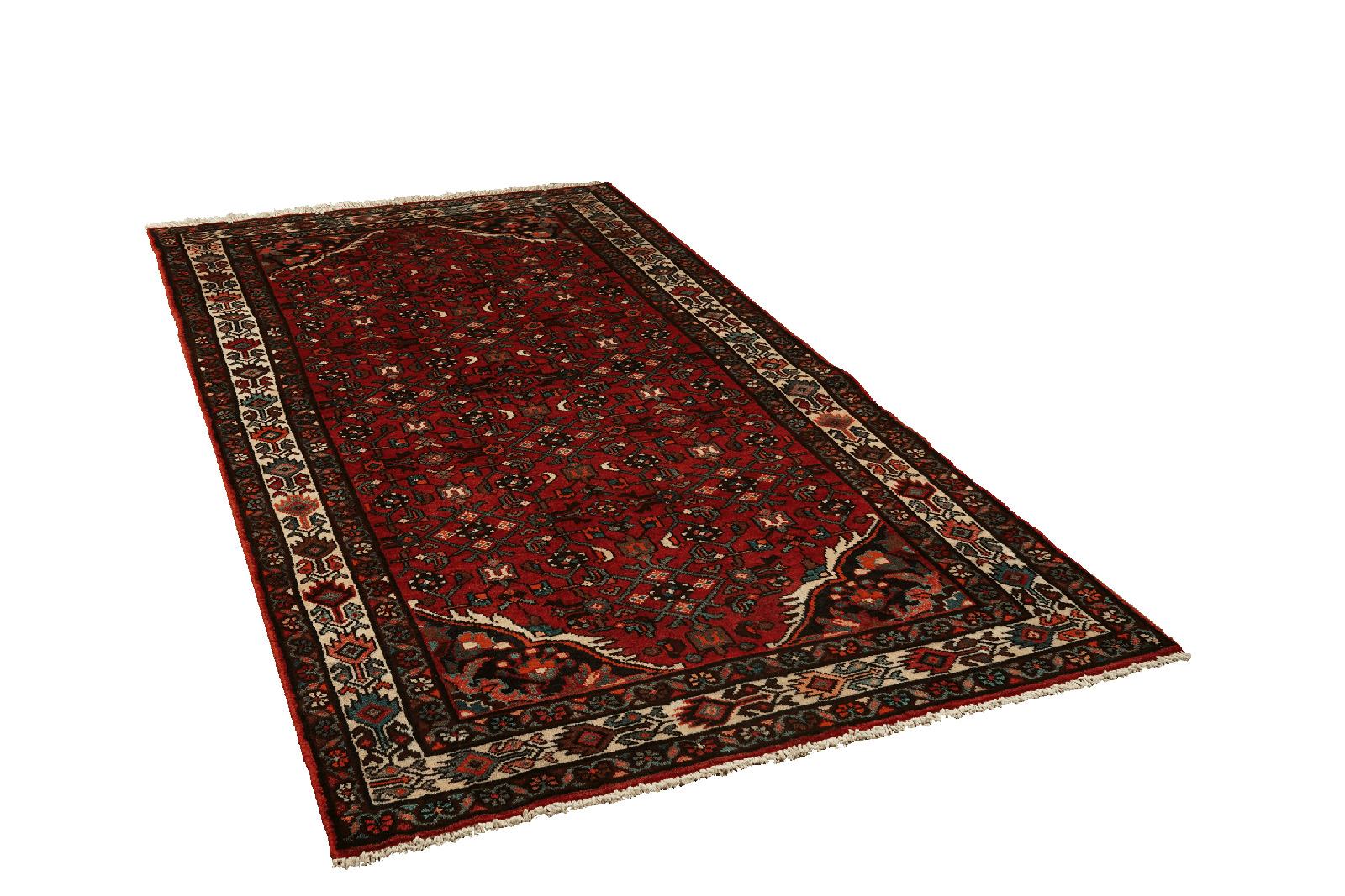 Hosseinabad — Hand-knotted, 131x229 cm, Red, 100% Virgin Wool | View 4