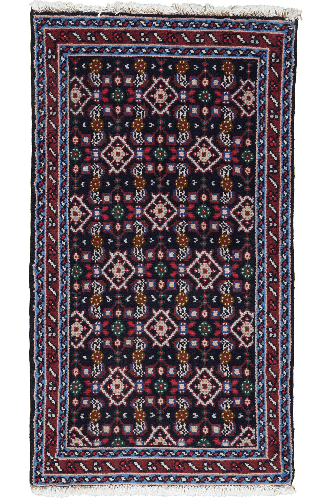 Hosseinabad — Hand-knotted, 66x117 cm, Blue, 100% Virgin Wool | Main view