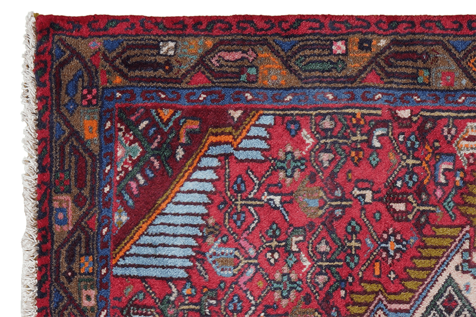 Assadabad — Hand-knotted, 76x124 cm, Red, 100% Virgin Wool | View 3