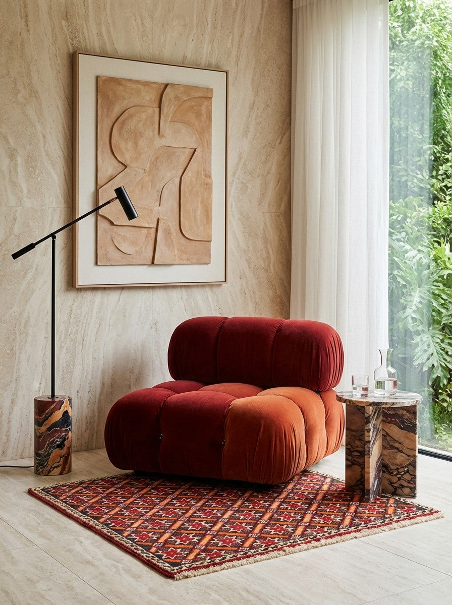 Gashgai — Hand-knotted, 63x60 cm, Multicolor, 100% Virgin Wool | Detail view