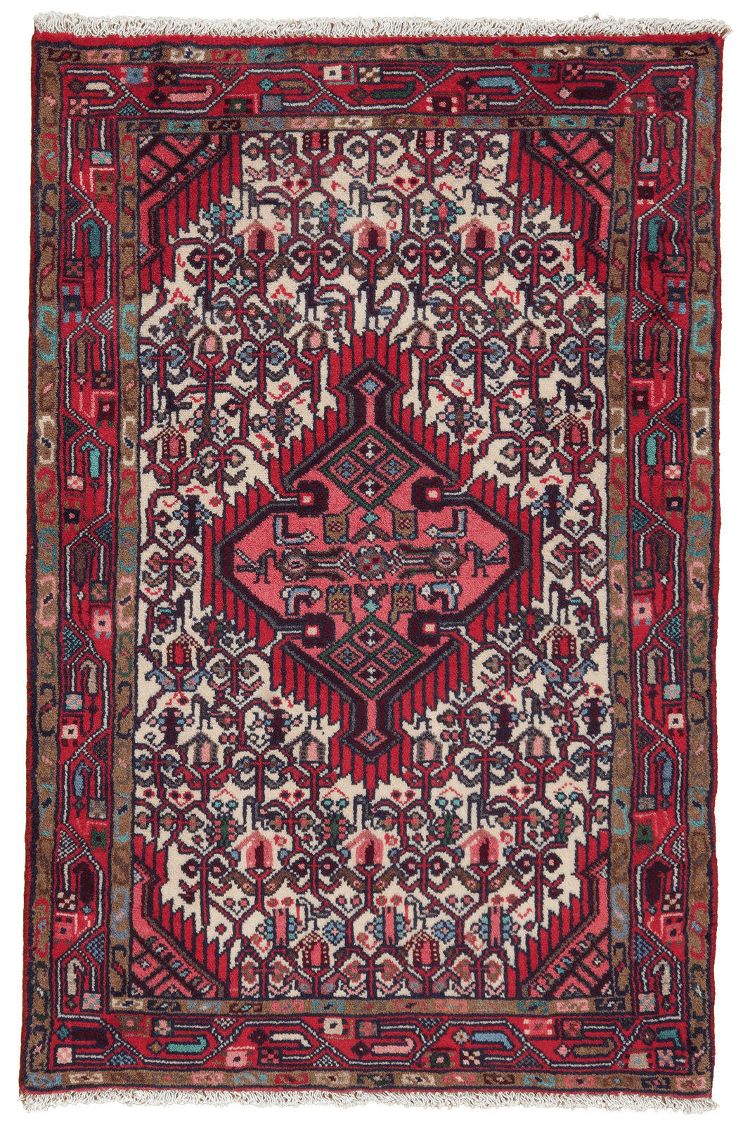 Assadabad — Hand-knotted, 77x116 cm, Beige, 100% Virgin Wool | Main view