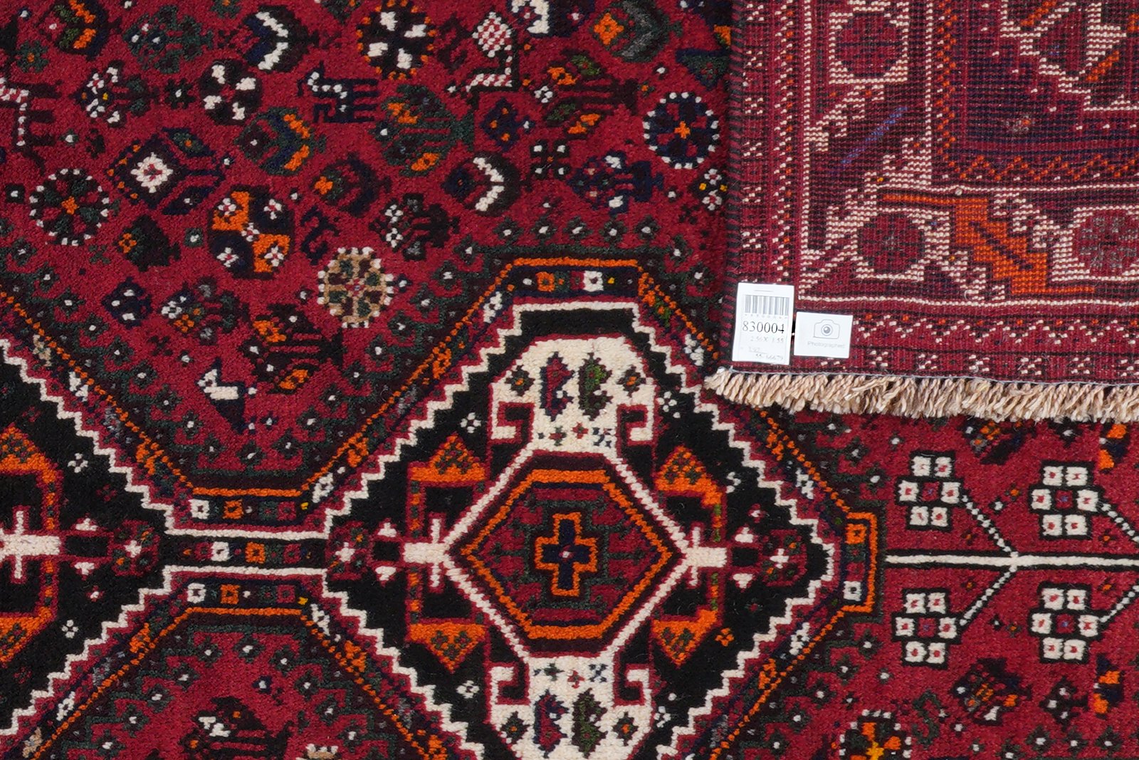 Shiraz — Hand-knotted, 155x256 cm, Red, 100% Virgin Wool | View 6
