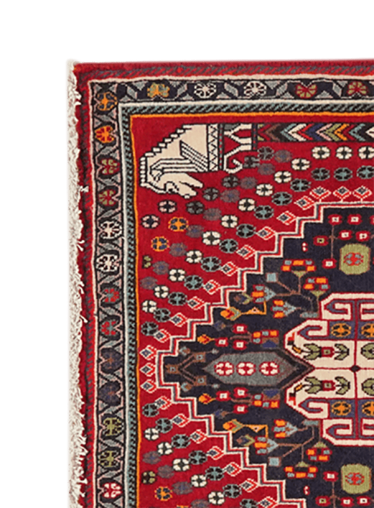 Gashgai — Hand-knotted, 65x60 cm, Red, 100% Virgin Wool | View 3