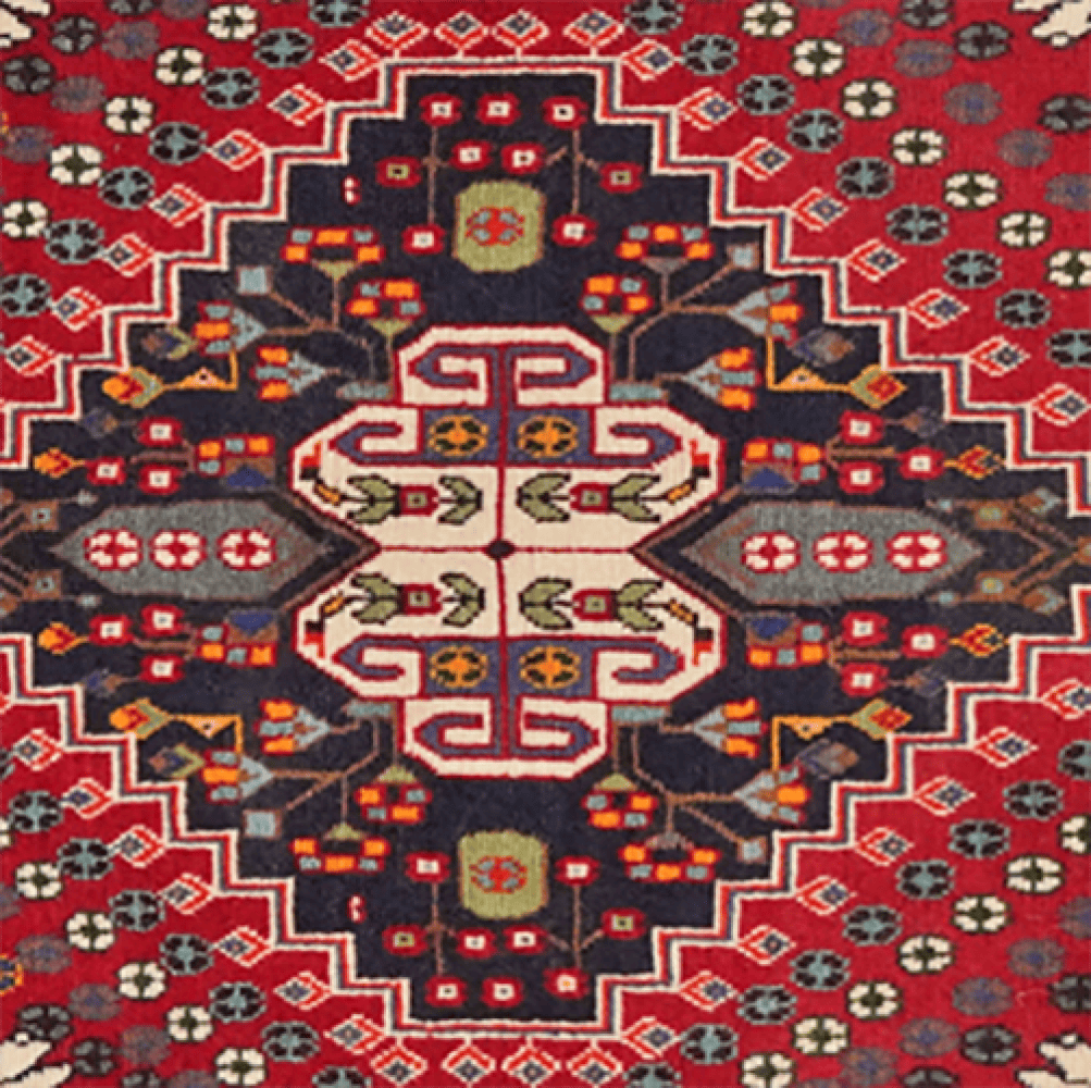 Gashgai — Hand-knotted, 65x60 cm, Red, 100% Virgin Wool | View 4