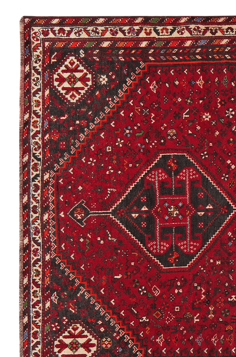 Gashgai — Hand-knotted, 230x311 cm, Red, 100% Virgin Wool | View 3